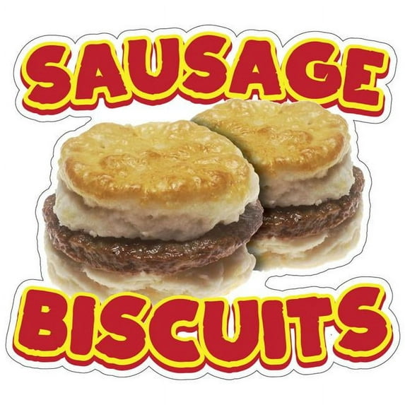 SignMission 16 in. Sausage Biscuits Decal Concession Stand Food Truck Sticker