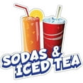thumbnail image 1 of SignMission 16 in. Sodas & Iced Tea Decal Concession Stand Food Truck Sticker, 1 of 1
