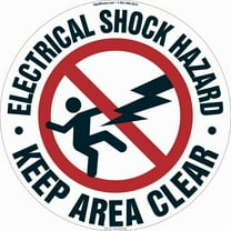 Electrical Shock Hazard Non-Slip Floor Marker | 16" Circle Vinyl Decal | Protect Your Business, Work Place & Customers |  Made in The USA