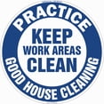 thumbnail image 1 of Keep Work Areas Clean Non-Slip Floor Marker | 3 Pack of 16" Circle Vinyl Decal | Protect Your Business, Work Place & Customers |  Made in The USA, 1 of 3