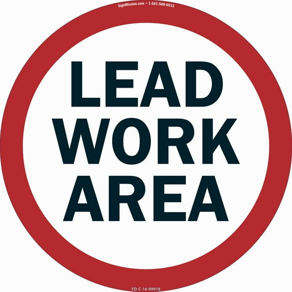 Lead Work Area Non-Slip Floor Marker | 16" Circle Vinyl Decal | Protect Your Business, Work Place & Customers | Made in The USA
