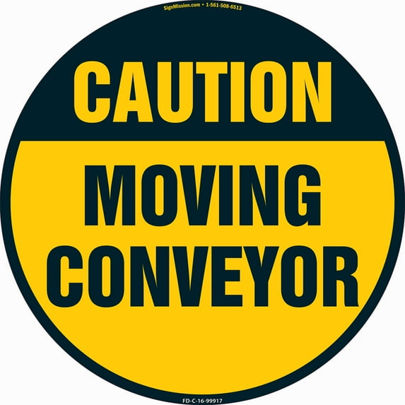 Moving Conveyor Non-Slip Floor Marker | 12 Pack of 16" Circle Vinyl Decal | Protect Your Business, Work Place & Customers | Made in The USA