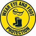 thumbnail image 1 of Wear Eye And Foot Protection Non-Slip Floor Marker | 6 Pack of 16" Circle Vinyl Decal | Protect Your Business, Work Place & Customers |  Made in The USA, 1 of 3