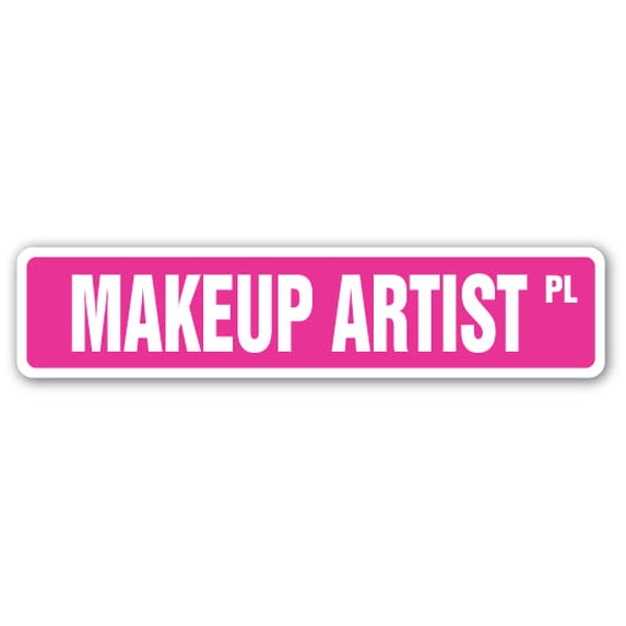 SignMission SS-Makeup Artist 18 in. Makeup Artist Street Sign - Fashion Trends Colors Palette Brushes