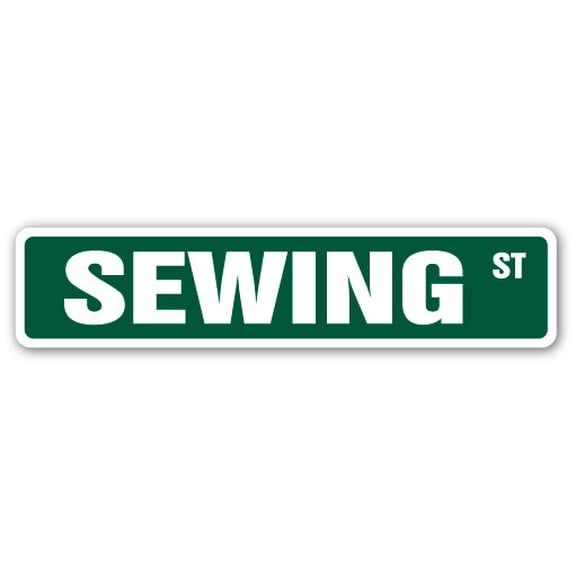 SEWING Street Sign circle club patterns sew book | Indoor/Outdoor |  18" Wide