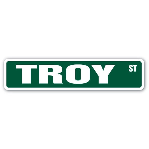 TROY Street Sign Childrens Name Room Sign | Indoor/Outdoor | 18" Wide