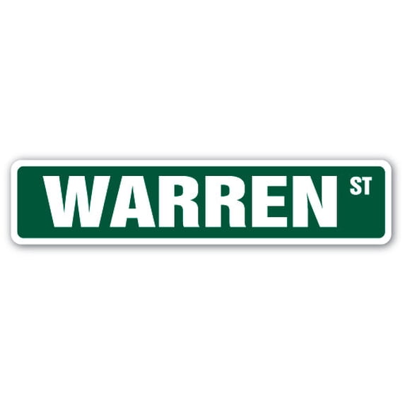 WARREN Street Sign Childrens Name Room Sign | Indoor/Outdoor | 18" Wide