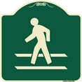 thumbnail image 1 of SignMission A-DES-G-1818-9796 18 x 18 in. Green Designer Series Sign - Pedestrian Crossing, 1 of 4