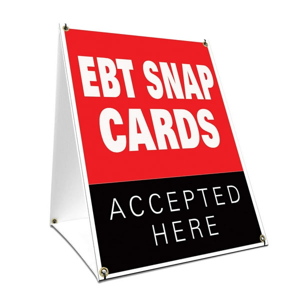 A-frame Sidewalk Ebt Snap Cards Sign With Graphics On Each Side | 18" X 24" Print Size