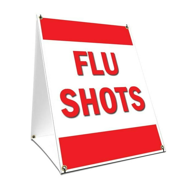SignMission  18 x 24 in. A-Frame Sidewalk Flu Shots Sign with Graphics On Each Side