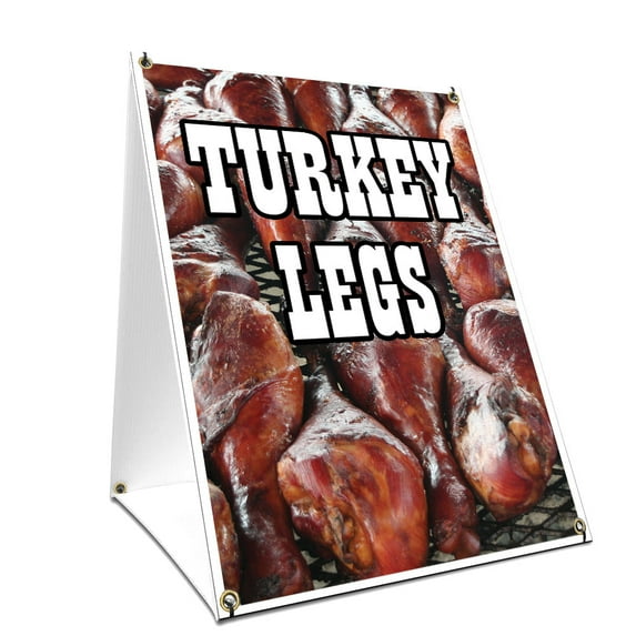 A-frame Sidewalk Turkey Legs Sign With Graphics On Each Side | 18" X 24" Print Size