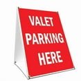 thumbnail image 1 of SignMission SBC-1824-Valet Parking Here 18 x 24 in. A-Frame Sidewalk Valet Parking Here Sign with Graphics On Each Side, 1 of 3