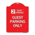 thumbnail image 1 of SignMission  18 x 24 in. Designer Series Sign - 2 Hour Parking Guest Parking Only, Red & White, 1 of 1