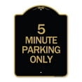 thumbnail image 1 of SignMission  18 x 24 in. Designer Series Sign - 5 Minute Parking Only, Black & Gold, 1 of 1