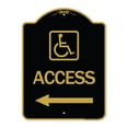 thumbnail image 1 of SignMission Designer Series Sign - Access (With Updated Isa Symbol and Left Arrow) | Black & Gold 18" X 24" Heavy-Gauge Aluminum Architectural Sign | Protect Your Business | Made in the, 1 of 4