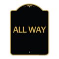 thumbnail image 1 of SignMission A-DES-BG-1824-24407 18 x 24 in. Designer Series Sign - All Way, Black & Gold, 1 of 4