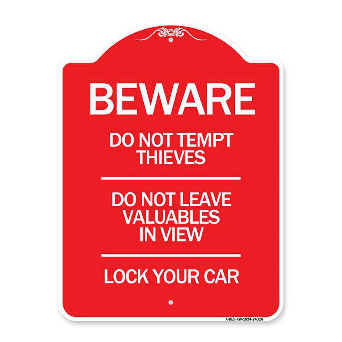 SignMission 18 x 24 in. Designer Series Sign Beware Do Not Tempt