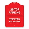 thumbnail image 1 of SignMission A-DES-RW-1824-24300 18 x 24 in. Designer Series Sign - Bilingual Reserved Parking Sign Visitor Parking Visitantes Solamente, Red & White, 1 of 4