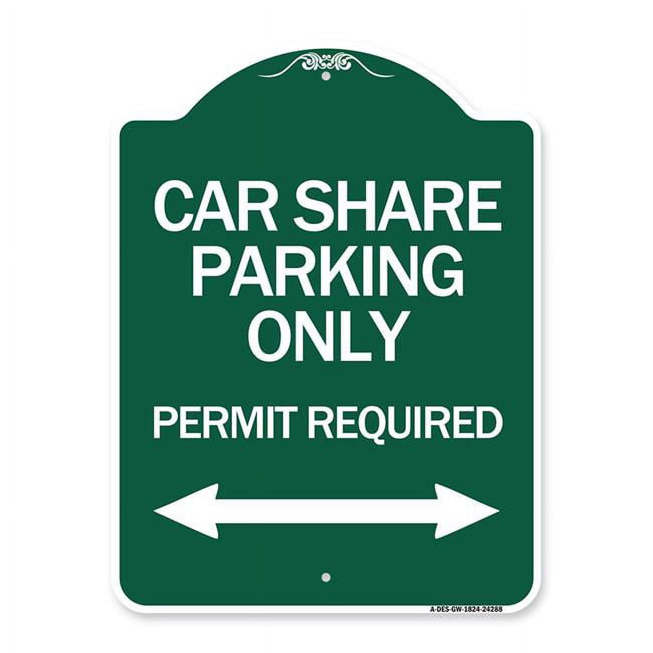 SignMission 18 x 24 in. Designer Series Sign - Car Share Parking Only ...