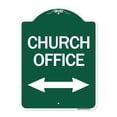 thumbnail image 1 of SignMission A-DES-GW-1824-24273 18 x 24 in. Designer Series Sign - Church Parking with Bidirectional Arrow, Green & White, 1 of 4