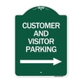 thumbnail image 1 of SignMission A-DES-GW-1824-24215 18 x 24 in. Designer Series Sign - Customer & Visitor Parking with Right Arrow, Green & White, 1 of 4