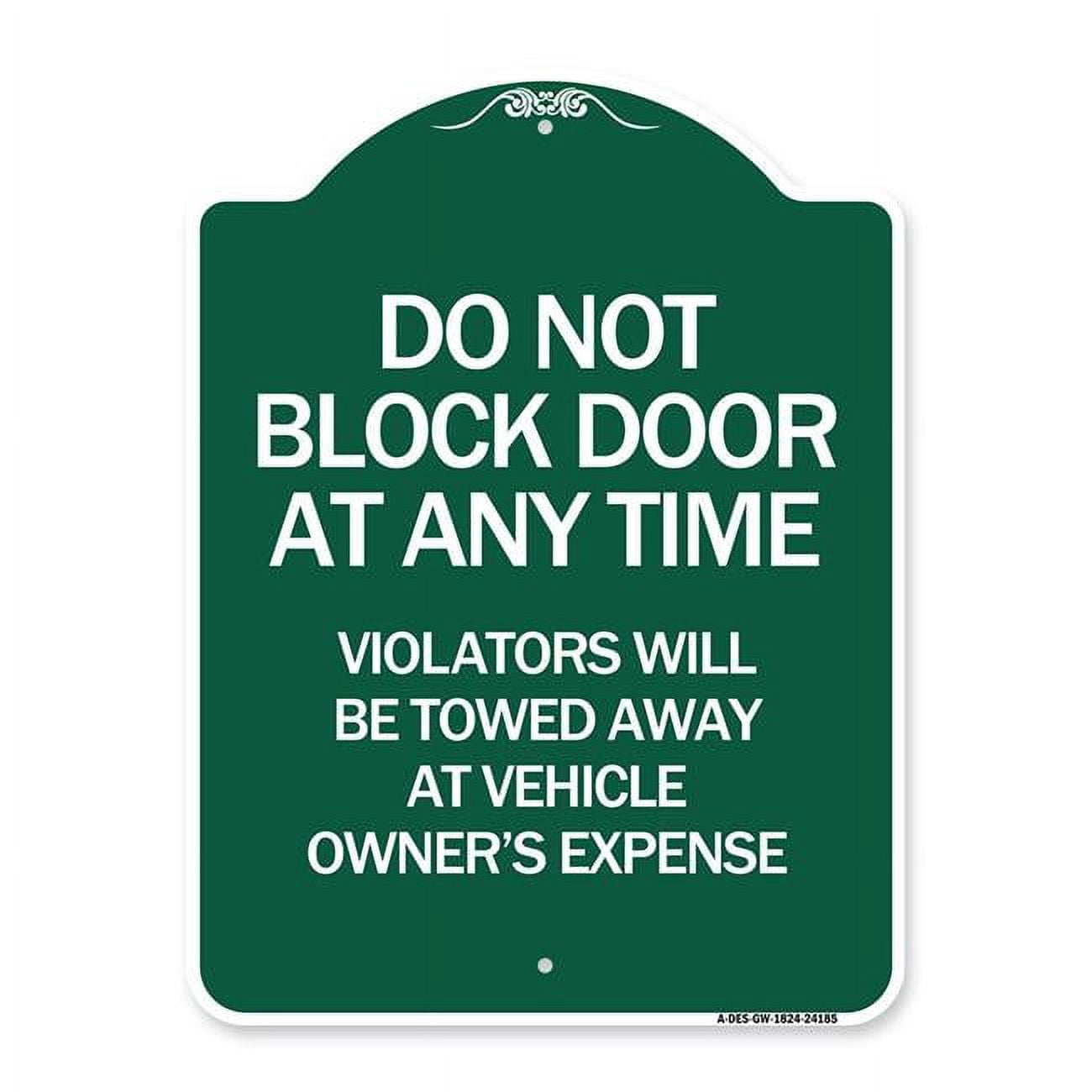 SignMission Designer Series Sign - Do Not Block Door at Anytime ...