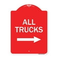 thumbnail image 1 of SignMission Designer Series Sign - Driveway Sign All Trucks with Right Arrow | Red & White 18" X 24" Heavy-Gauge Aluminum Architectural Sign | Protect Your Business & Municipality |, 1 of 4