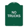thumbnail image 1 of SignMission A-DES-GW-1824-24123 18 x 24 in. Designer Series Sign - Driveway Sign No Trucks, Green & White, 1 of 4