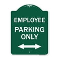 thumbnail image 1 of SignMission A-DES-GW-1824-24101 18 x 24 in. Designer Series Sign - Employee Parking Only with Bi-Directional Arrow, Green & White, 1 of 4