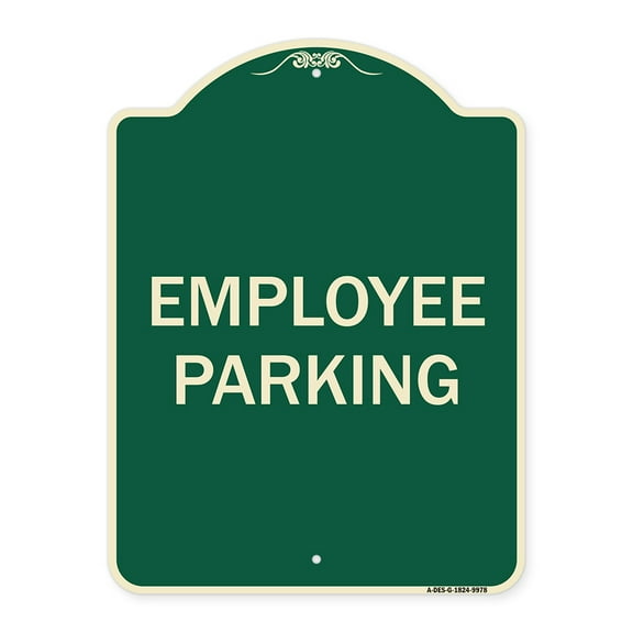 SignMission A-DES-G-1824-9978 18 x 24 in. Designer Series Sign - Employee Parking