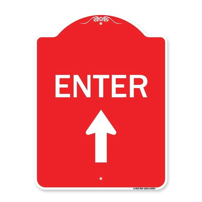 SignMission 18 x 24 in. Designer Series Sign - Enter Sign Enter with Up ...