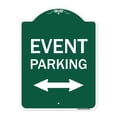 thumbnail image 1 of SignMission A-DES-GW-1824-24084 18 x 24 in. Designer Series Sign - Event Parking with Bidirectional Arrow, Green & White, 1 of 4