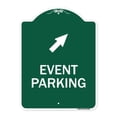 thumbnail image 1 of SignMission A-DES-GW-1824-24081 18 x 24 in. Designer Series Sign - Event Parking with Up Right Arrow Symbol, Green & White, 1 of 4