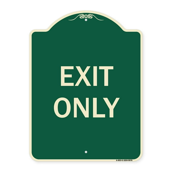 SignMission Designer Series Sign - Exit Only | Green 18" X 24" Heavy-Gauge Aluminum Architectural Sign | Protect Your Business & Municipality | Made in the USA