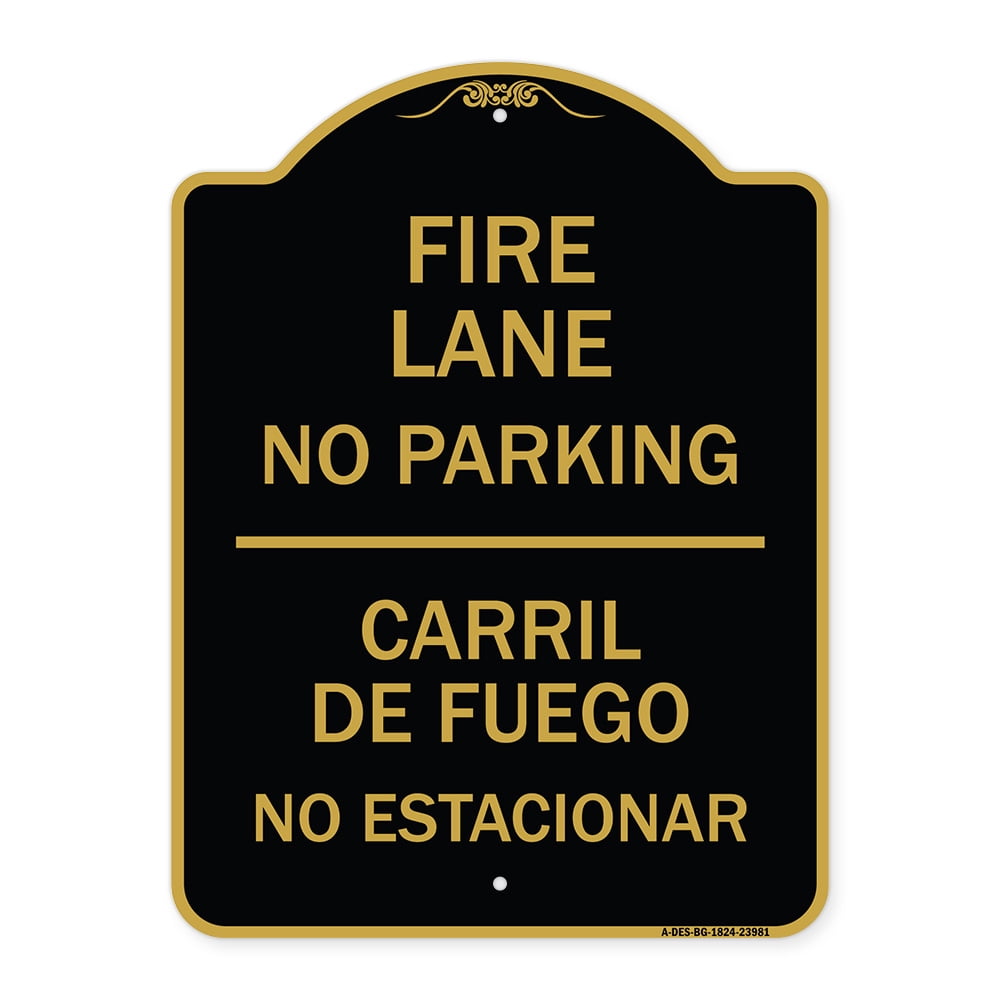 SignMission 18 x 24 in. Designer Series Sign - Fire Lane No Parking ...
