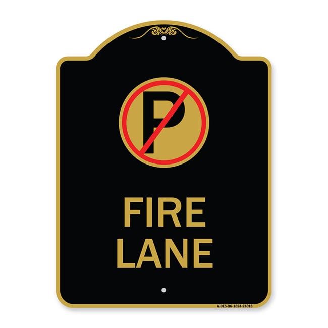 SignMission 18 x 24 in. Designer Series Sign - Fire Lane with No ...
