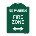 thumbnail image 1 of SignMission A-DES-GW-1824-23969 18 x 24 in. Designer Series Sign - Fire Zone with Bidirectional Arrow, Green & White, 1 of 4