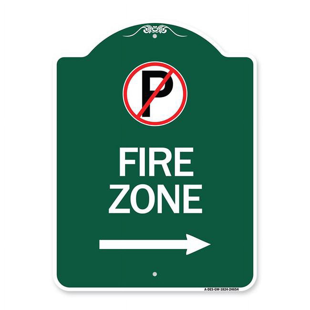 SignMission 18 x 24 in. Designer Series Sign - Fire Zone with No ...