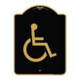 thumbnail image 1 of SignMission A-DES-BG-1824-23889 18 x 24 in. Designer Series Sign - Large Handicapped Symbol, Black & Gold, 1 of 4