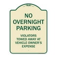 thumbnail image 1 of SignMission  18 x 24 in. Designer Series Sign - No Overnight Parking, Tan & Green, 1 of 1