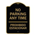 thumbnail image 1 of SignMission A-DES-BG-1824-23784 18 x 24 in. Designer Series Sign - No Parking Anytime & Prohibido Estacionar, Black & Gold, 1 of 4