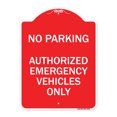 thumbnail image 1 of SignMission Designer Series Sign - No Parking Authorized Emergency Vehicles Only | Red & White 18" X 24" Heavy-Gauge Aluminum Architectural Sign | Protect Your Business | Made in the, 1 of 4