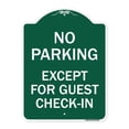 thumbnail image 1 of SignMission A-DES-GW-1824-23625 18 x 24 in. Designer Series Sign - No Parking Except for Guest Check-In, Green & White, 1 of 4