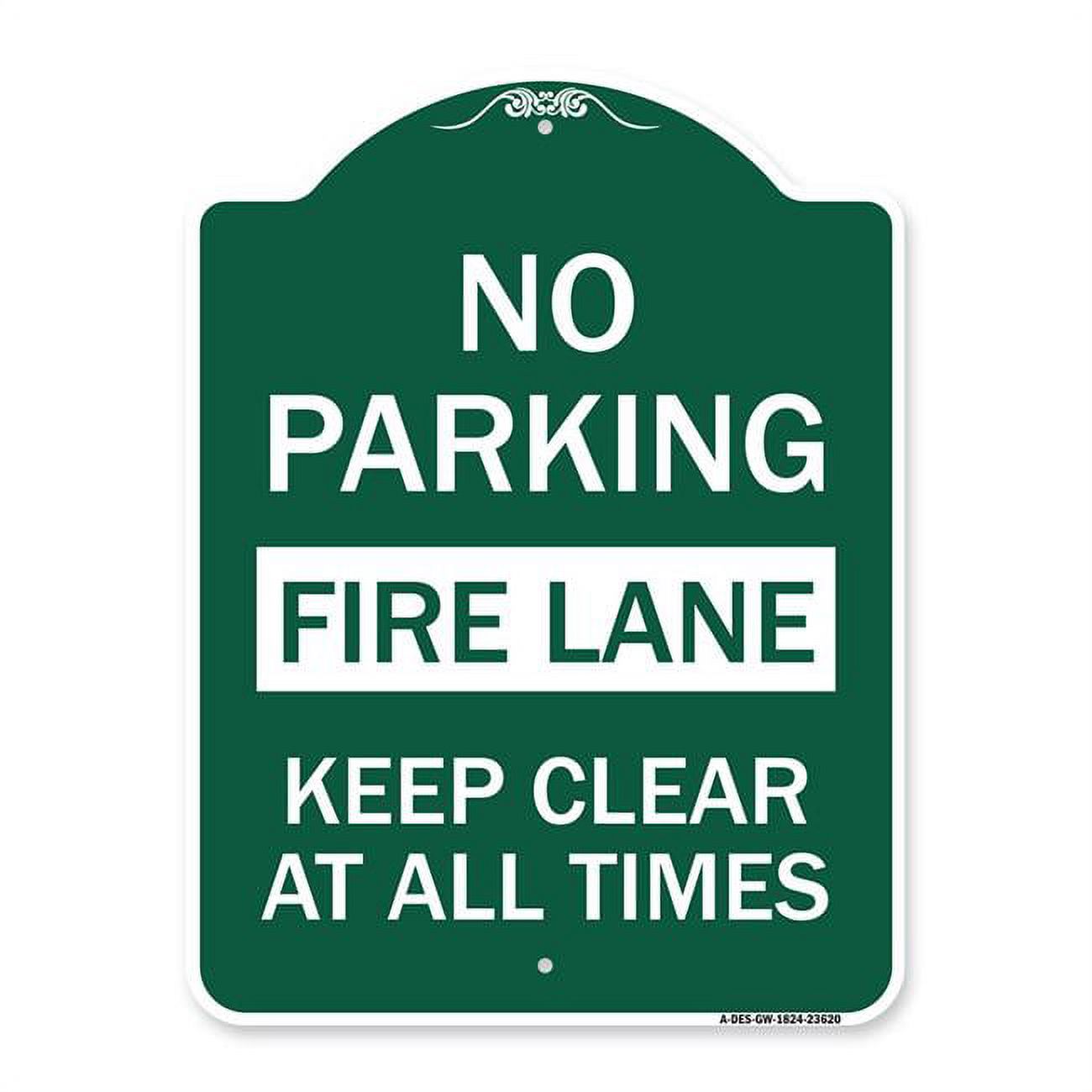 SignMission 18 x 24 in. Designer Series Sign - No Parking Fire Lane ...