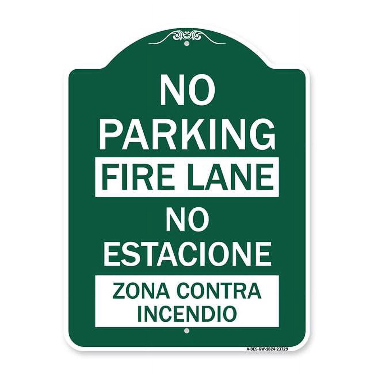 SignMission 18 x 24 in. Designer Series Sign - No Parking Fire Lane ...