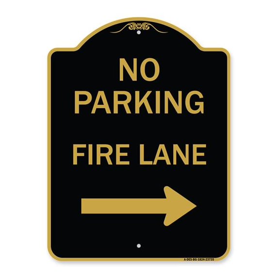 SignMission 18 x 24 in. Designer Series Sign - No Parking Fire Lane ...