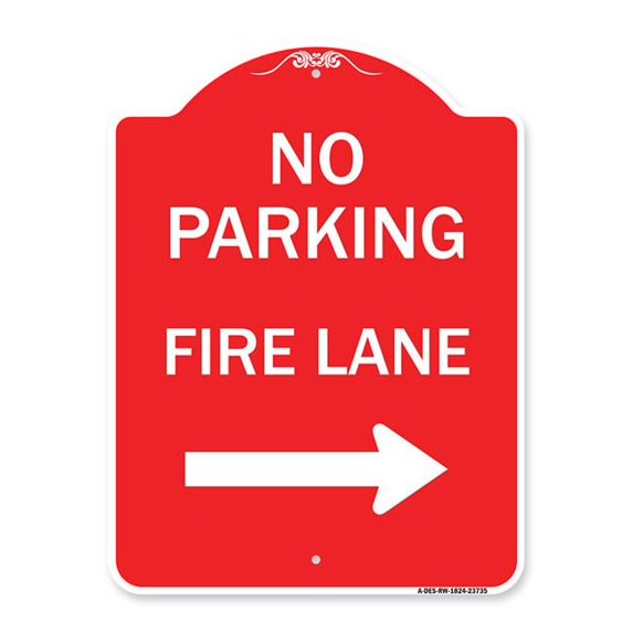 SignMission 18 x 24 in. Designer Series Sign - No Parking Fire Lane ...