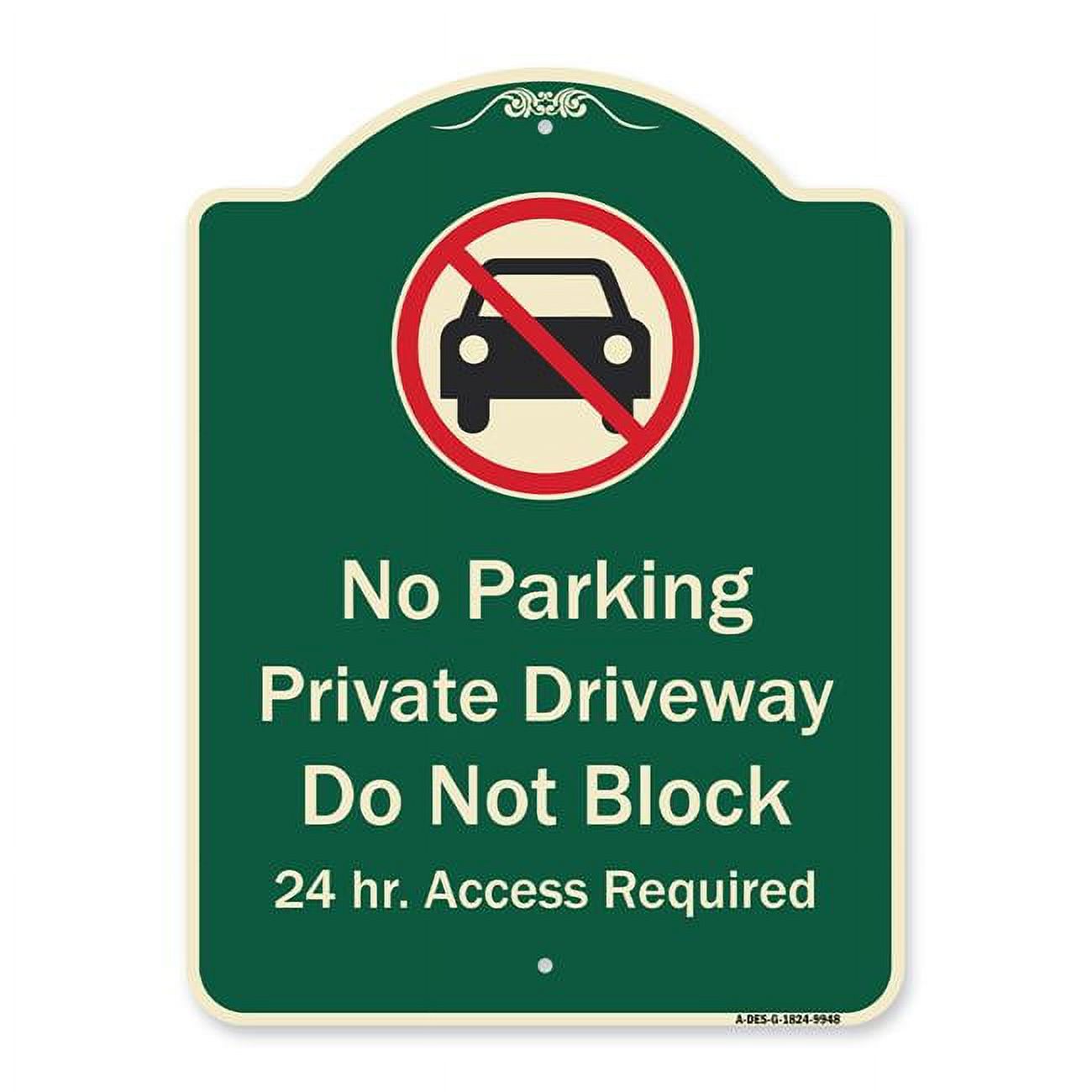 SignMission 18 x 24 in. Designer Series Sign - No Parking Private ...