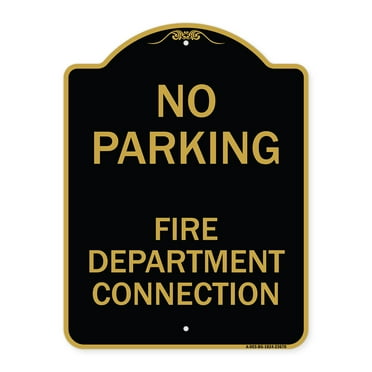SignMission Designer Series Sign - No Parking Sign No Parking - Fire Department Connection | Black & Gold 18" X 24" Heavy-Gauge Aluminum Architectural Sign | Protect Your Business |