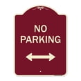 thumbnail image 1 of SignMission A-DES-BU-1824-9954 18 x 24 in. Designer Series Sign - No Parking with Bidirectional Arrow, Burgundy, 1 of 4